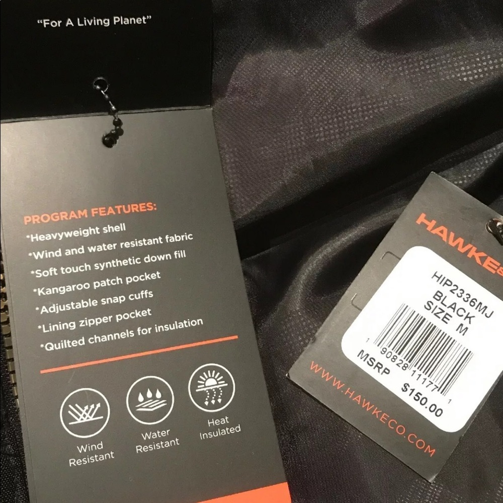 Hawke & co Mens m black jacket coat nwt - Picture 6 of 8